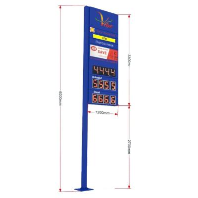 China Gas station factory supply LED sign equipment price signag pylon sign for gas station for sale