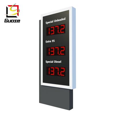 China Outdoor Gas Station LED Pylon Sign Gas Station Gas Led Price Sign Display Board For Gas Station Display for sale