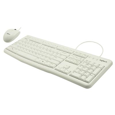 China Logitech MK120 Numeric Keypad Wired USB Combo Optical Cable Mouse Plug and Play, Normal Keyboard and Mouse PC/Laptop - White for sale