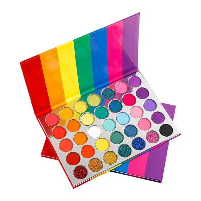 China Good quality big eyeshadow palette paletas de sombras large 35 color eyeshadow palette waterproof unique packaging for sale