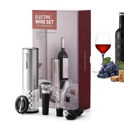 China Full Automatic Hot Sale Stainless Steel Wine Bottle Opener Set Portable Electric Wine Opener for sale