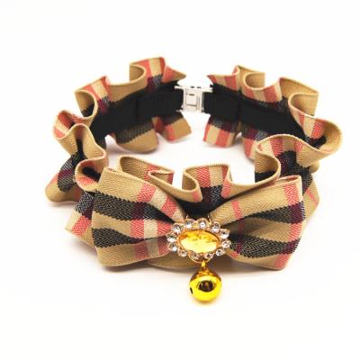 China New Style Flower Pet Collar Viable Pet Collars Bow With Bells Suitable For Dogs Cats Collar Walking Dog for sale