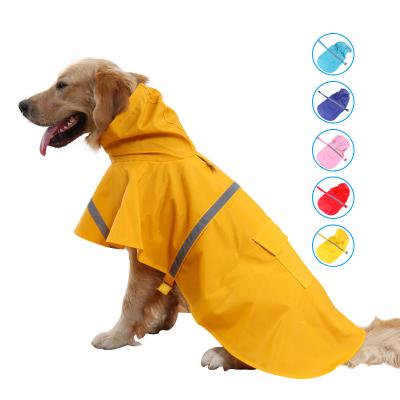 China Durable Large Dog Raincoat XS-3XL Dog Raincoat Clothes Safty Dog Coat Puppy Rain Reflective Clothing for sale