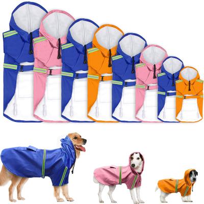 China Viable Waterproof Large Dog Raincoat Reflective Dog Pet Rain Coat for sale