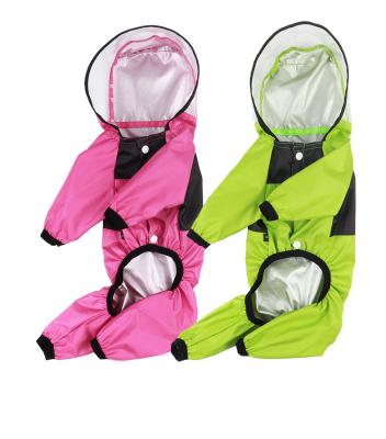 China Quadruped Pet Stocked Dog Waterproof Raincoat Raining Jacket With PU Transparent Hoodies for sale