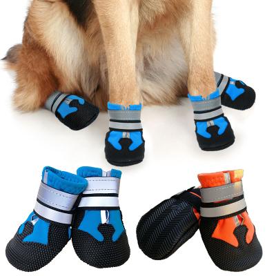 China Stocked Dog Shoes Waterproof Snow Boot For Winter Small Dogs Indoor Non-slip Outdoor Pet Products Medium Warm Reflective Dog Shoes for sale