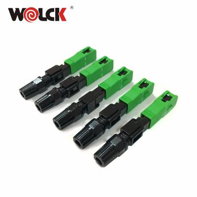 China Good FTTH FTTB FTTX network fiber optic conector connecting ftth sc/apc fast connector sc/upc green for sale