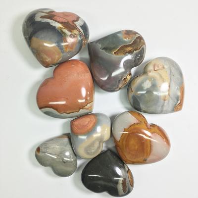 China China Medium Large Heart Shaped Full Color Jasper Stones Wholesale for sale