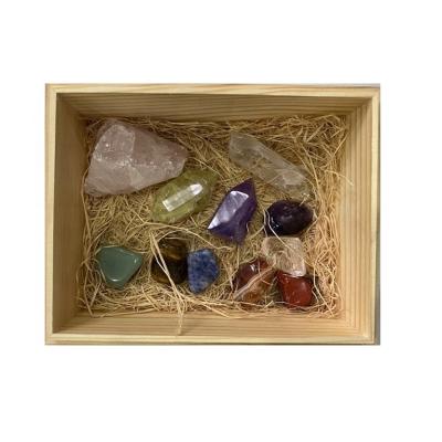 China China Wholesale Crystals Healing Stones In Display Box Seven Chakra Tumbled Gemstones for sale