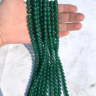 China Wholesale CLASSIC 3/4/6/8MM Series Crystal Bracelet Necklace Beads Green Agate Beads Loose Beads For Jewelry Making DIY for sale