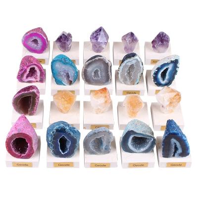 China China Mini Agate Geode Amethyst Geode Raw Mineral Agate Bare Stone Accessories for sale