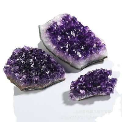 China China Wholesale Natural Minerals Stone Brazilian Amethyst Crystal Quartz Amethyst Cluster Stone Slice for sale