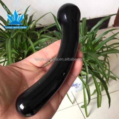 China Natural Black Stone Magic Wand Massager Massager Obsidian Sexy Toy Women Dildos for sale