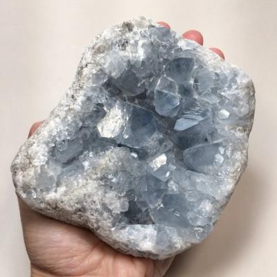 China China Hot Selling High Quality Natural Blue Crystal Rock Geodes Blue Calcite Cluster For Decoration for sale