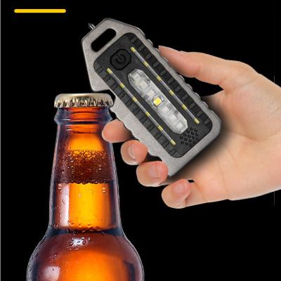 China COB Pocket Flashlight Mini LED Mini COB Flashlight Portable USB Keychains Rechargeable Outdoor Camping Lamp Flashlight Super Work With Corkscrew for sale