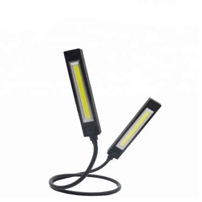 China ABS Reading Light Foldable Flexible COB Double Head Double Neck Working Adjustable Led Work Lights for sale