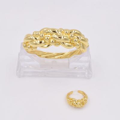 China CLASSIC Jewelry BT0009 Dubai Jewelry Trend 18K Gold Twist Bracelet Ring In 2021 for sale