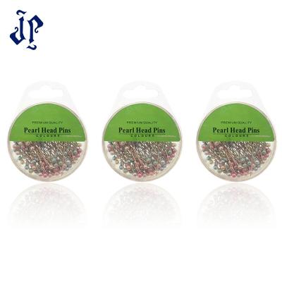 China Plastic+metal beads head pins with hanging box for sale