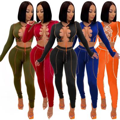 China QUICK DRY Jogger Set Clothes Soild 2 Sets Workout Autumn Two Piece Tracksuit Set For Woman for sale