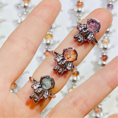 China CLASSIC Natural Crystal Healings Crystal Bead Polished Ring Gemstone Crystal Garden Quartz Ring Ornament for sale