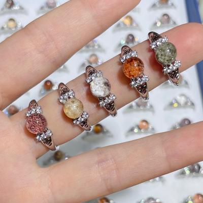 China CLASSIC Natural Crystal Healings Crystal Bead Polished Ring Gemstone Crystal Garden Quartz Ring Decoration for sale