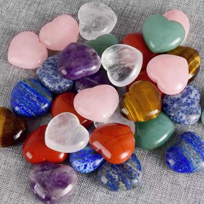 China Free Geographic Wholesale Natural Gemstone Quartz Heart Stone Quartz Crystal Polished Heart Stone For Crystal Crafts Gift for sale