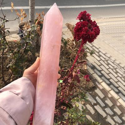 China Crystal Clear Crystal Rose Quartz Wand Crystals From China Wholesale Natural Stone Stones Healing Large Trick Point for sale