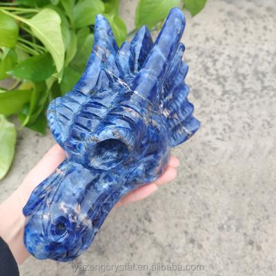 China Free Geographic Wholesale Crystal Carving Animal Carving Crafts Large Dragon Skulls Folk Crafts Healing Crystal Dragon Head for sale