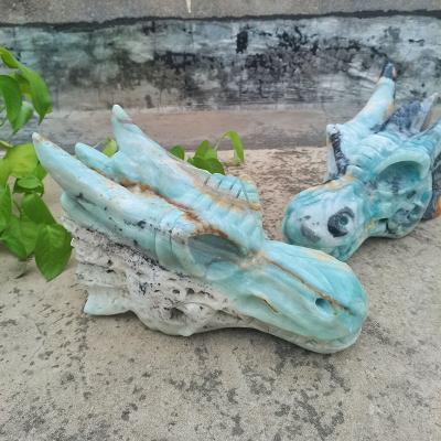 China Free Geographic Hot Sale Crystal Carve Animal Carving Crafts Large Dragon Skulls Folk Crafts Healing Crystal Dragon Head 7kg for sale