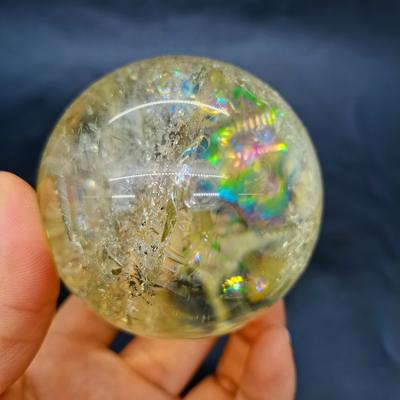 China High Quality Rainbow Citrine Natural Quartz Sphere Crystal Ball Europe Healing Home Decorations for sale