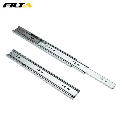 China Modern Filta 3 Folds Roller Bearing Slide Drawer Channel Telescopic Push Open Soft Narrow Cabinet Drawer Slides for sale