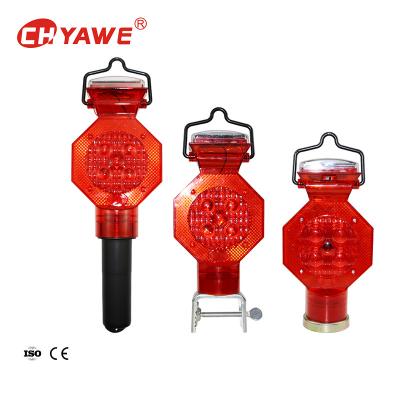 China PC+ABS Road Safety Traffic Barricade Warning Light Handheld Solar Emergency LED Light Plum Blossom for sale