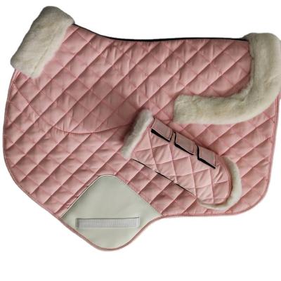 China 2021 Horse Protection New Arrival Bell Boots Sheepskin Saddle Pad Matching Set for sale