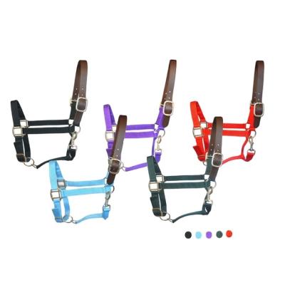 China Headcollars For Dogs Soft Reflective Soft Adjustable Equestrian Horses Halter Nylon Headcollar Horse Textile Horse Bridle for sale