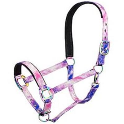 China Custom Durable Padded Strong Padded Horse Head Collar Nylon Adjustable Headcollar Horse Halter With Adjustable Chin And Snap 15-30 Days for sale