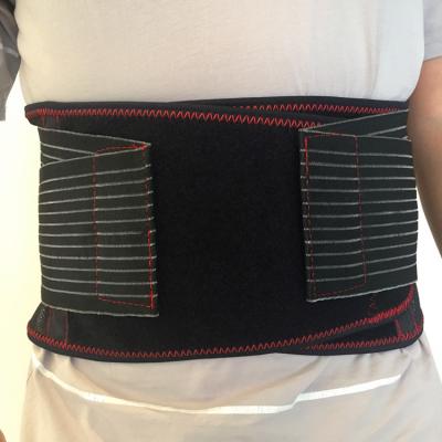 China New Double Protector Pull Back Brace Lumbar Support Belt Breathable Black Belt for sale