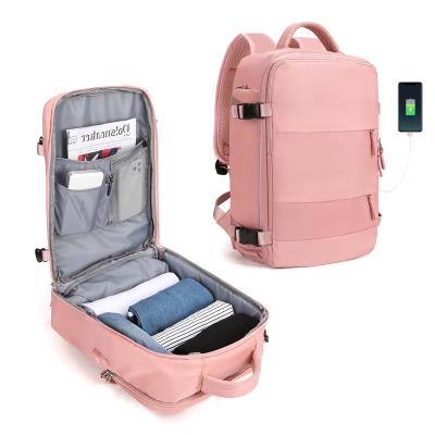 China Women's Large 15.6 Inch USB Fashion Travel Backpack Charging High Capacity Female Multi-layer Business Mochila For Women for sale