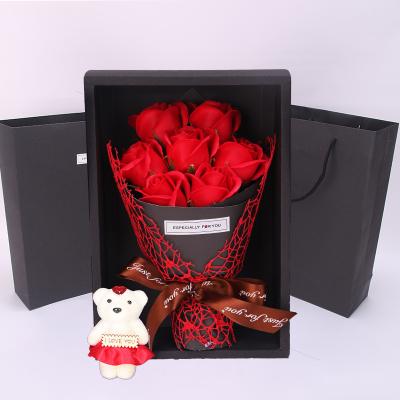 China 2022 Birthday New 7 Roses Soap Flower Gift Box Bouquet Small Valentine's Day Activity Gift Valentine Gifts Rose for sale