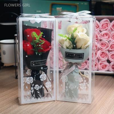 China 2022 Valentine's Day Christmas Beautiful Small Bouquet Soap Flower Colorful Gift Box Wedding DecorationArtificial Flowers for sale