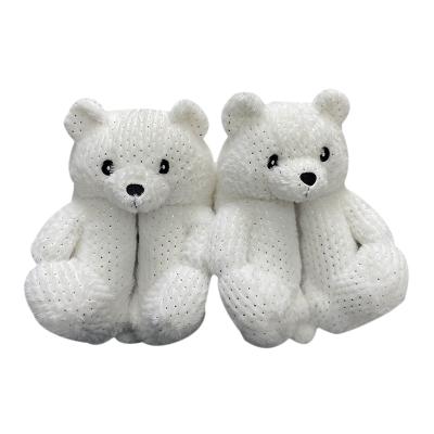 China Customized popular plush animal modeling children's fashion trend cute Teddy Bear Plush cute hot novel slippers for sale