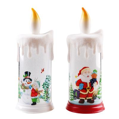 China Small Nightstand Christmas Decoration Christmast Candle Lamp LED Candle Lamp Snowman Electronic Christmas Lamp Table Decoration for sale