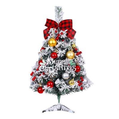 China Mini Christmas Tree Small With Artificial Christamas Decoration Lights 60cm White Christmas Tree Suit Package Christmas Table Rocking Ornaments for sale