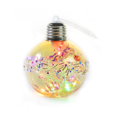 China Beautiful Colorful LED Lights Transparent Personalized Clear Christmas Ball Decoration Supplies Plastic Acrylic Christmas Ball Pendant for sale