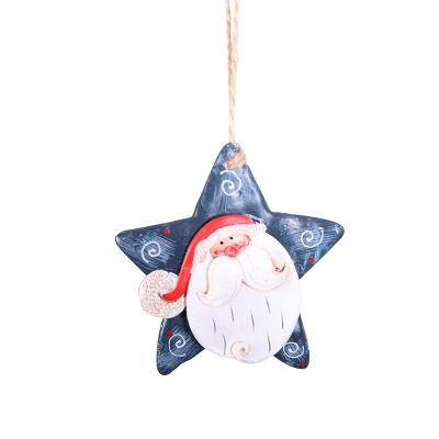 China Europe 2021 Creative Santa Star Pendant Christmas Decoration Resin Crafts for sale