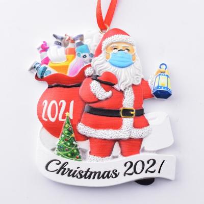 China Europe 2021 DIY Santa Family Creative Resin Christmas Resin Pendant Decorations for sale