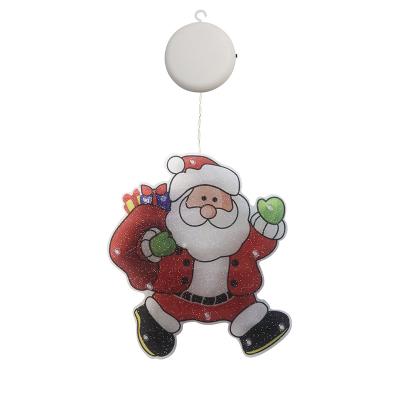 China Creative Christmas Decoration LED Lamp Santa Claus Snowman Elk of Christamas Modeling Window Sucker Lamp Festival Decoration for sale