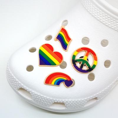 China Clog Charm Rainbow Flag Croc Charms Custom Croc PVC Shoe Charms For Clog Shoes Decoration Custom Croc Charms Wholesale By Free Shipping intermediary of DHL/Fedex for sale