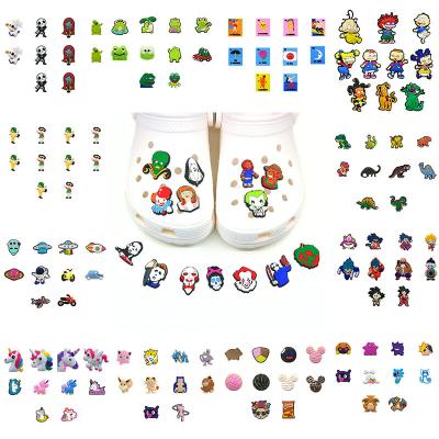 China Clog charms 1 batch=mix 100pcs cartoon croc pvc shoe charms shoe decoration pvc croc charms custom croc charms wholesale via DHL/Fedex for sale