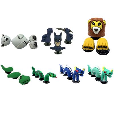 China Clog Charms 3pcs/set Dragon PVC 3D Shoe Lace Rubber Charms Clog Shoes Decoration Custom Lion Charms Wholesale Via DHL for sale