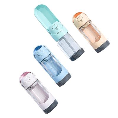 China Viable Manufacturers Wholesale Custom Logo 2 in 1 300ML Plastic Sport Driver Pet Portable Drinking Water Bottle for sale